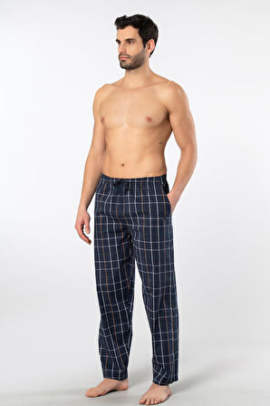 Cacharel Ekoseli Cepli Alt Pijama, %95 pamuk %5 likralı