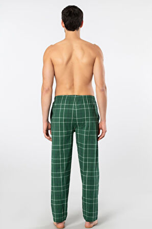 Cacharel Ekoseli Cepli Alt Pijama, %95 pamuk %5 likralı