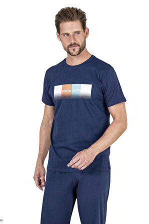 Pierre Cardin Cepli, Kısakol, Yazlık Erkek Pijama Takım, %100 Pamuk