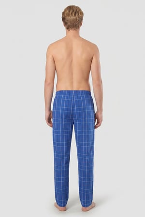 Erkek Ekoseli Dokuma Pijama Tek Alt, %95 Pamuk, %5 Elastan