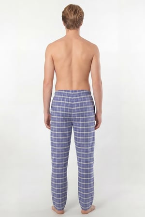 Erkek Ekoseli Dokuma Pijama Tek Alt, %95 Pamuk, %5 Elastan