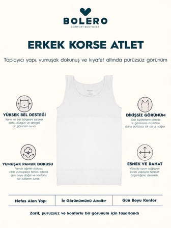 Erkek Beyaz Korse Atlet