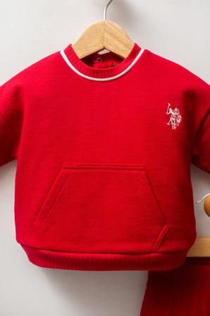 U.S. Polo Assn. Kız Bebek 3 iplik kalın Alt Üst Takım