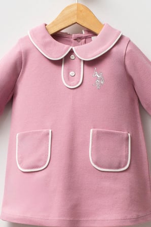 U.S. Polo Assn. %100 Pamuk, Pike,  Kız Bebek Elbise
