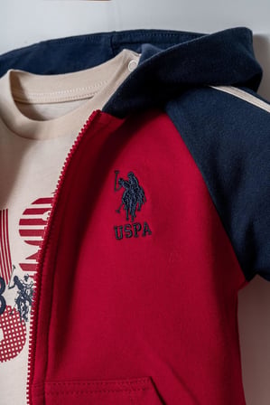 US Polo Assn. 3'lü Erkek Bebek Alt Üst Takım %100 Pamuk – Kısa Kollu Tişört & Şort