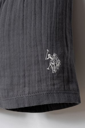 U.S. Polo Assn. Erkek Bebek Müslin Şort Gömlek Takım %100 Pamuk Yazlık Nefes Alan 2’li Kombin