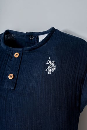 U.S. Polo Assn. Erkek Bebek Müslin Şort Gömlek Takım %100 Pamuk Yazlık Nefes Alan 2’li Kombin