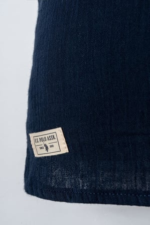 U.S. Polo Assn. Erkek Bebek Müslin Şort Gömlek Takım %100 Pamuk Yazlık Nefes Alan 2’li Kombin