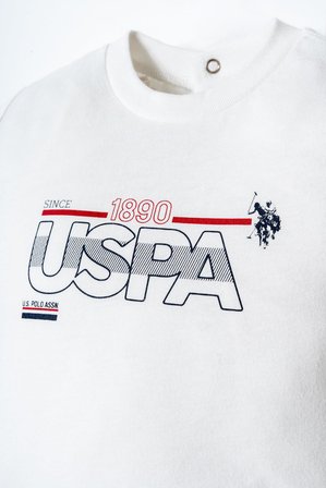 U.S. Polo Assn. Erkek Bebek Şort T-Shirt Takım %100 Pamuk Süprem Üst İnterlok Şort Çizgili Lacivert Beyaz Yazlık Alt Üst Takım