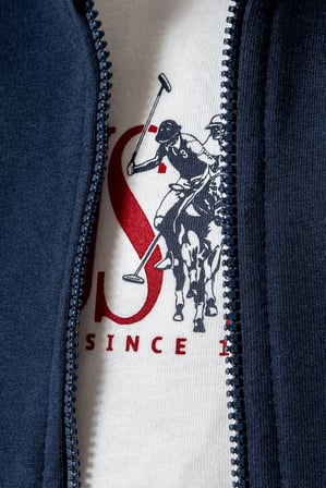 U.S. Polo Assn. Erkek Bebek 3’lü Takım Kapüşonlu Fermuarlı Sweatshirt T-Shirt Pantolon