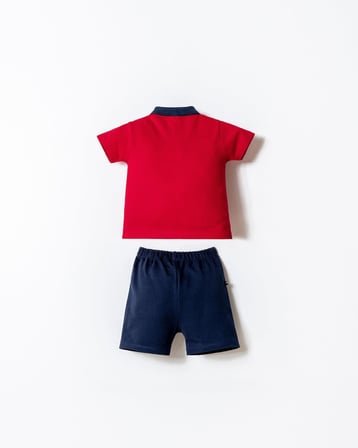 U.S. Polo Assn. Erkek Bebek Polo Yaka Pike T-Shirt Şort Takım %100 Pamuk Yazlık 2’li Set 