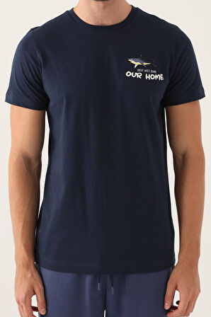 Arnetta Lacivert Arnetta Baba Oğul T-shirt ve Bermuda Şort Takım, %100 Pamuk, (ayrı ayrı fiyatlandırılır)