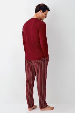 Arnetta Uzunkol Kuutulu Erkek Pijama Takım, %100 Pamuk, Büyük Beden Erkek Pijama Takım