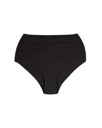 Kadın Siyah Maxi Yüksek Bel Dikişsiz Pima Pamuk Külot, %45 Pima pamuk, %45 micromodal ve %10 elastan