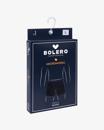 Erkek Siyah Premium Micromodal Boxer, %90 micromodal ve %10 elastan
