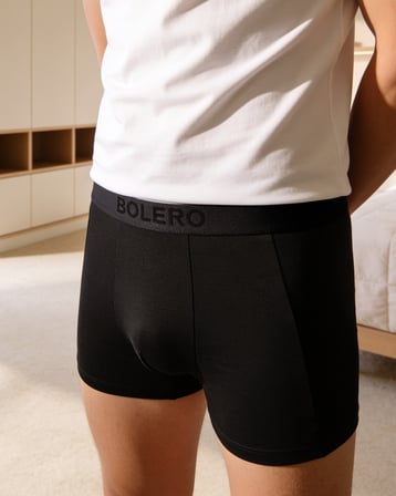 Erkek Siyah Premium Micromodal Boxer, %90 micromodal ve %10 elastan
