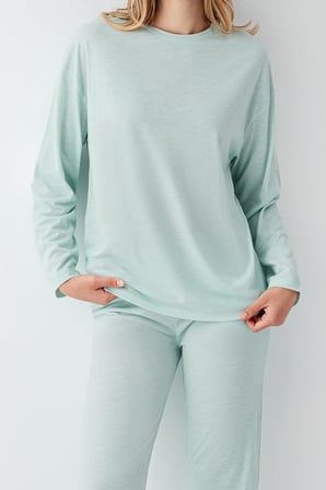 Kadın Düz Renk Pijama Takım, %50 modal %50 pamuk