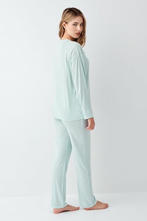 Kadın Düz Renk Pijama Takım, %50 modal %50 pamuk