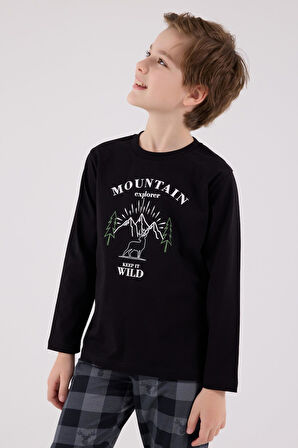 Baba Oğul Kareli Siyah Pijama Takım Kombin, Erkek ve Çocuk Pijamalar Ayrı Ayrı Fiyatlandırılır