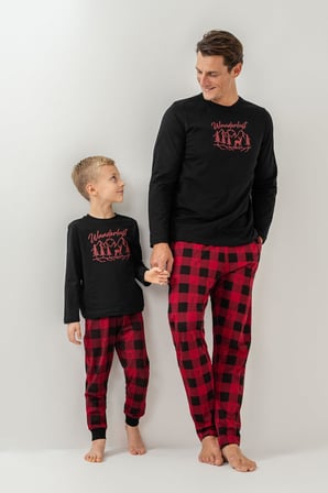 Ekoseli Kışlık Siyah Pijama Takım – Yetişkin ve Çocuk Pijamalar Ayrı Ayrı Fiyatlandırılır