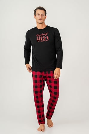 Ekoseli Kışlık Siyah Pijama Takım – Yetişkin ve Çocuk Pijamalar Ayrı Ayrı Fiyatlandırılır
