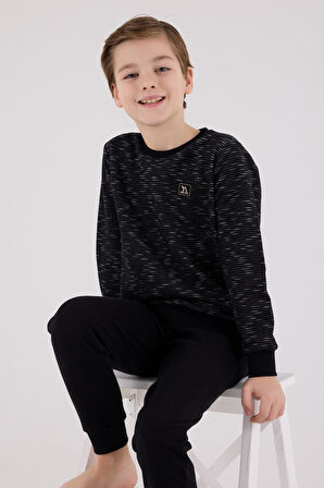 Baba Oğul Kışlık Siyah Pijama Takım Kombin, Erkek ve Çocuk Pijamalar Ayrı Ayrı Fiyatlandırılır