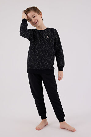 Baba Oğul Kışlık Siyah Pijama Takım Kombin, Erkek ve Çocuk Pijamalar Ayrı Ayrı Fiyatlandırılır