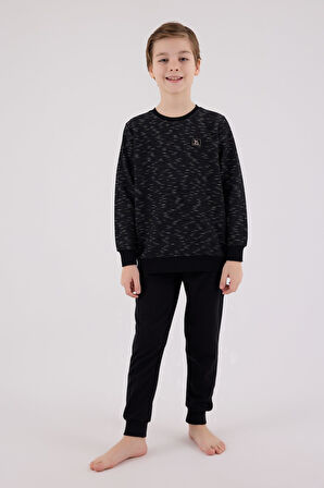 Baba Oğul Kışlık Siyah Pijama Takım Kombin, Erkek ve Çocuk Pijamalar Ayrı Ayrı Fiyatlandırılır