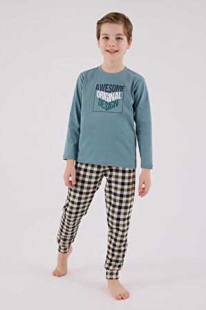 Baba Oğul Yeşil Pijama Takım Kombin, Erkek ve Çocuk Pijamalar Ayrı Ayrı Fiyatlandırılır