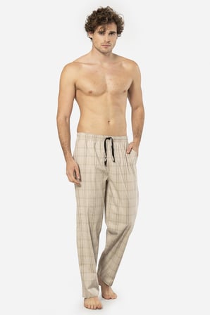 Ekoseli Erkek Tek Alt Pijama, Cep Detaylıdır, %95 pamuk %5 Likralı