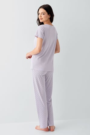 Kadın Pijama Takımı %50 Pamuk %50 Modal – Yumuşak Dokulu, Nefes Alan, Günlük Rahat Pijama Takım