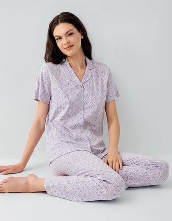 Kadın Pijama Takımı %50 Pamuk %50 Modal – Yumuşak Dokulu, Nefes Alan, Günlük Rahat Pijama Takım