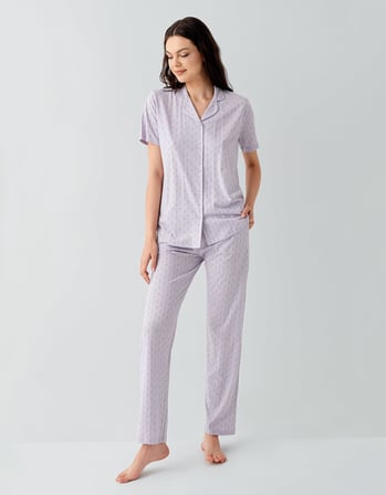 Kadın Pijama Takımı %50 Pamuk %50 Modal – Yumuşak Dokulu, Nefes Alan, Günlük Rahat Pijama Takım