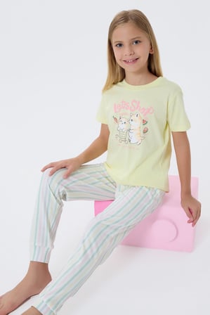 Anne ve Çocuk Pijamaları Ayrı Ayrı Satılır, %100 Pamuk Anne Kız Pijama Takımı Kombini 
