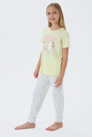 Anne ve Çocuk Pijamaları Ayrı Ayrı Satılır, %100 Pamuk Anne Kız Pijama Takımı Kombini 