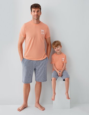 Erkek & Çocuk Pijamaları Ayrı Ayrı Satılır | %100 Pamuk Baba Oğul Yazlık Pijama Takımı Kombin – Shark Attack Baskılı
