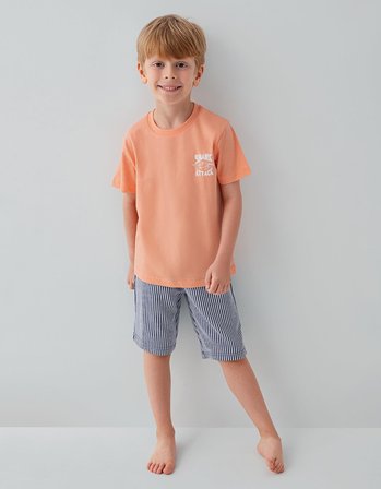 Erkek & Çocuk Pijamaları Ayrı Ayrı Satılır | %100 Pamuk Baba Oğul Yazlık Pijama Takımı Kombin – Shark Attack Baskılı