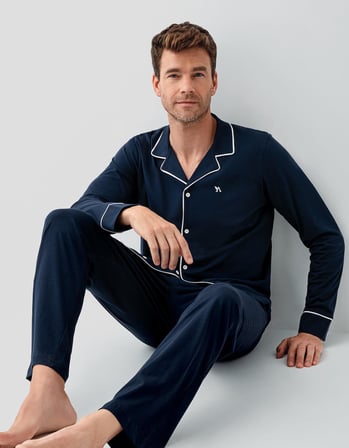 Kutulu Çeyizlik Erkek Gömlek Pijama Takım %100 Pamuk