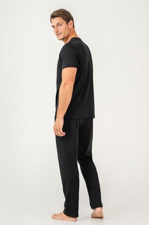 Erkek %100 Pamuklu Kısa Kol Pijama Takım