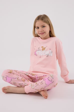 Anne Kız Kedili Pijama Kombini, Anne ve Çocuk Pijamalar Ayrı Ayrı Fiyatlandırılır
