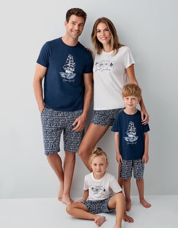 Anne Kız & Baba Oğul T-shirt Şort - Ürünler Ayrı Ayrı Satılır, Kombin İçin Ayrı Ayrı Sırayla Sepete Eklenmelidir-%100 Pamuk