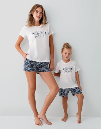 Anne Kız & Baba Oğul T-shirt Şort - Ürünler Ayrı Ayrı Satılır, Kombin İçin Ayrı Ayrı Sırayla Sepete Eklenmelidir-%100 Pamuk