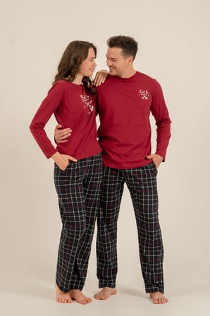 Yılbaşı Özel Erkek Pijama Takım, %100 Pamuk