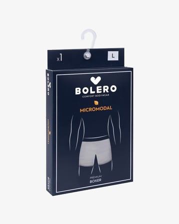Erkek Beyaz Premium Micromodal Boxer, %90 micromodal ve %10 elastan