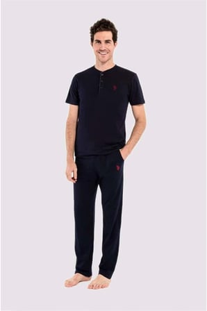 U.S. Polo Assn. Erkek 3lü Pijama Takımı, %100 Pamuk Pijama Takımı ve şort