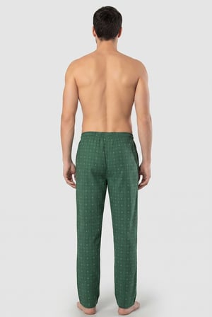 Erkek Ekoseli Dokuma Pijama Tek Alt, %95 Pamuk, %5 Elastan