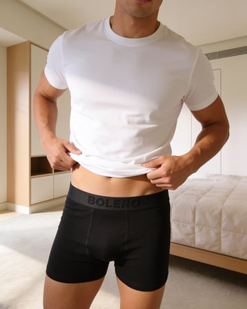 Erkek Siyah 3'lü Boxer, %95 Pamuk %5 Elastan