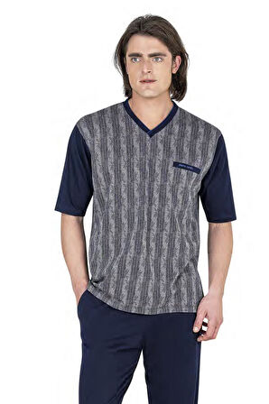 Pierre Cardin %100 Pamuklu 3'lü V Yaka Erkek Pijama Takım, Çeyizlik Kutulu