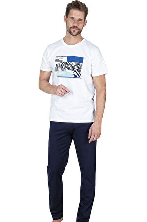 Pierre Cardin %100 Pamuklu Yazlık Erkek Pijama Takım, ceplidir