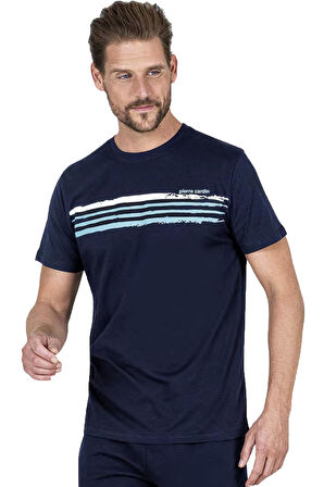 Pierre Cardin Bisiklet Yaka Kısa Kol Tam Kalıp Erkek Pijama Takım, %100 Pamuk, Ceplidir